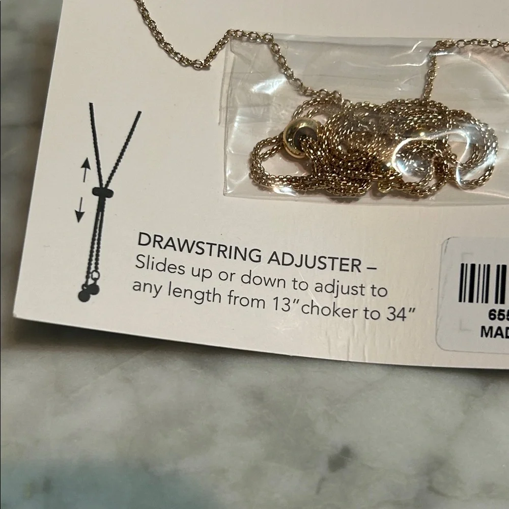 Layers Dainty Circle Gold Tone Adjustable Necklace NEW